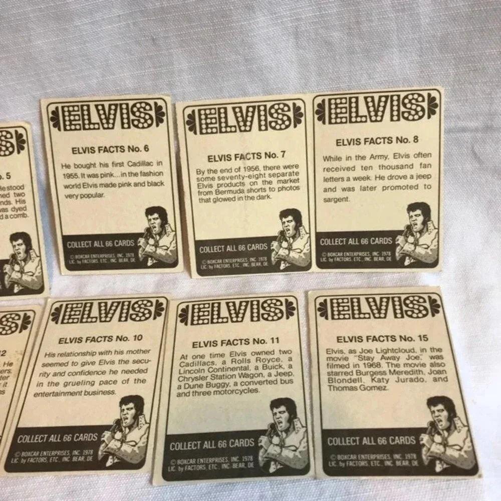 Vintage Elvis Presley Cards Collection 1978 10 cards Lot